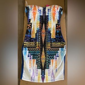 Royal Blue Strapless Dress - M